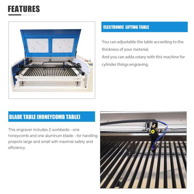 Ruida 6040 6090 1390 Laser Cutter Reci CO2 80W 90W 100W Laser Engraving Cutting Machine for Acrylic MDF Wood Plexiglass Plastic Non-Metallic Engraver