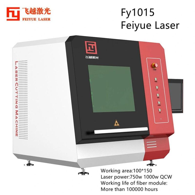 Fy1015 Feiyue Fiber Laser Machine High Precision CNC Metal Cutting Stainless Steel Ss Sheet Jewelry Gold Sliver 2D Laser Cutter Industrial Laser Cutting Machine