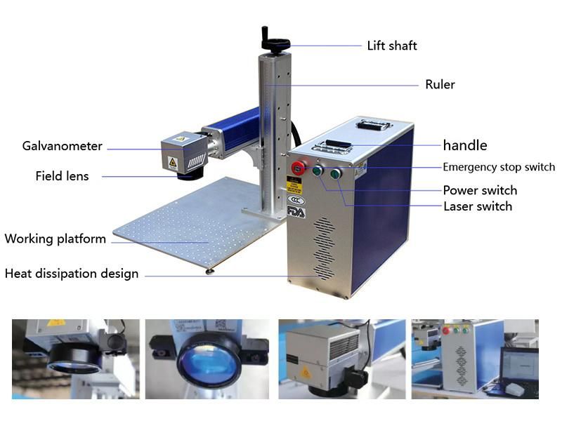 Gold Ring Mini Fiber Laser Marking Machine with Rotary Devices