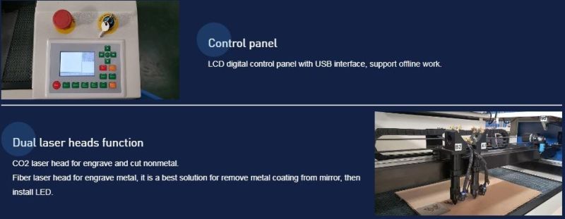 Acrylic Stainless Fiber Laser Marking CO2 Engraving Cutting Machine Multifunctional