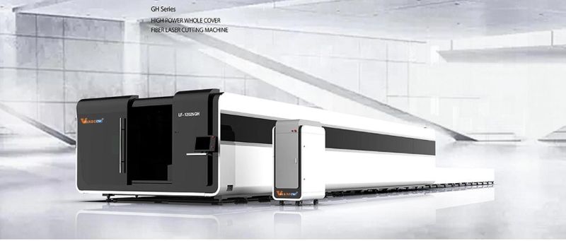 6kw 8kw 12kw Fiber Laser Cutting Metal Machine with Cover with Exchange Table