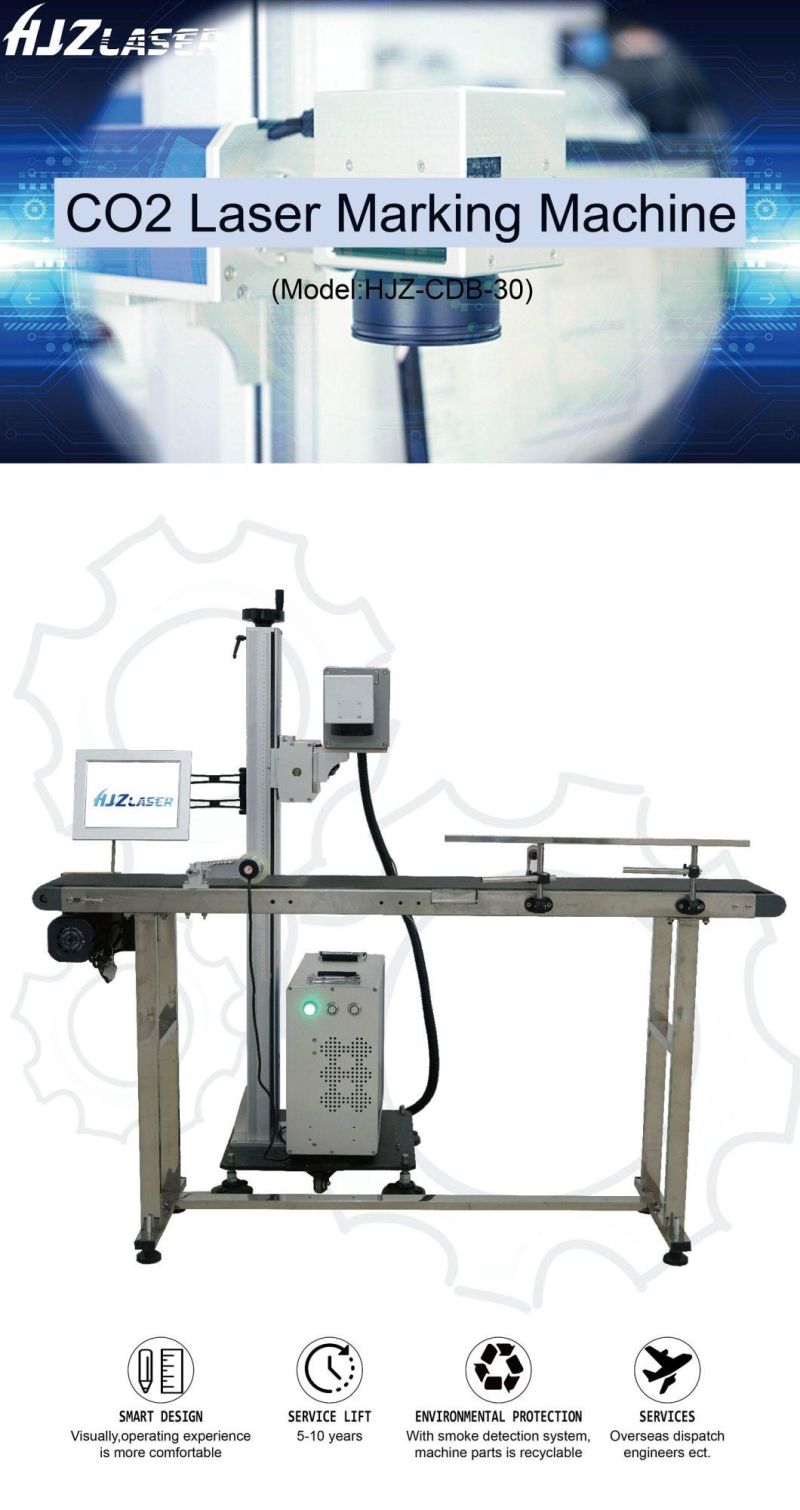 Water Bottle CO2 Flying Laser Marking Machine for Expire Date