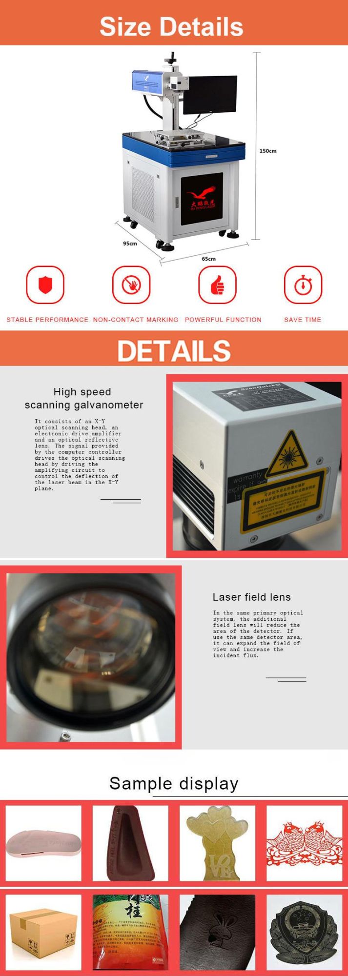 High Sale Best Quality Portable CO2 Laser Marking Machine 20W for Promotion