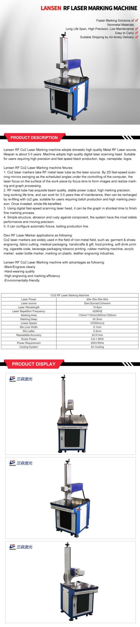 Synrad 30W Desktop CO2 Laser Marker for Acrylic Logo Printing