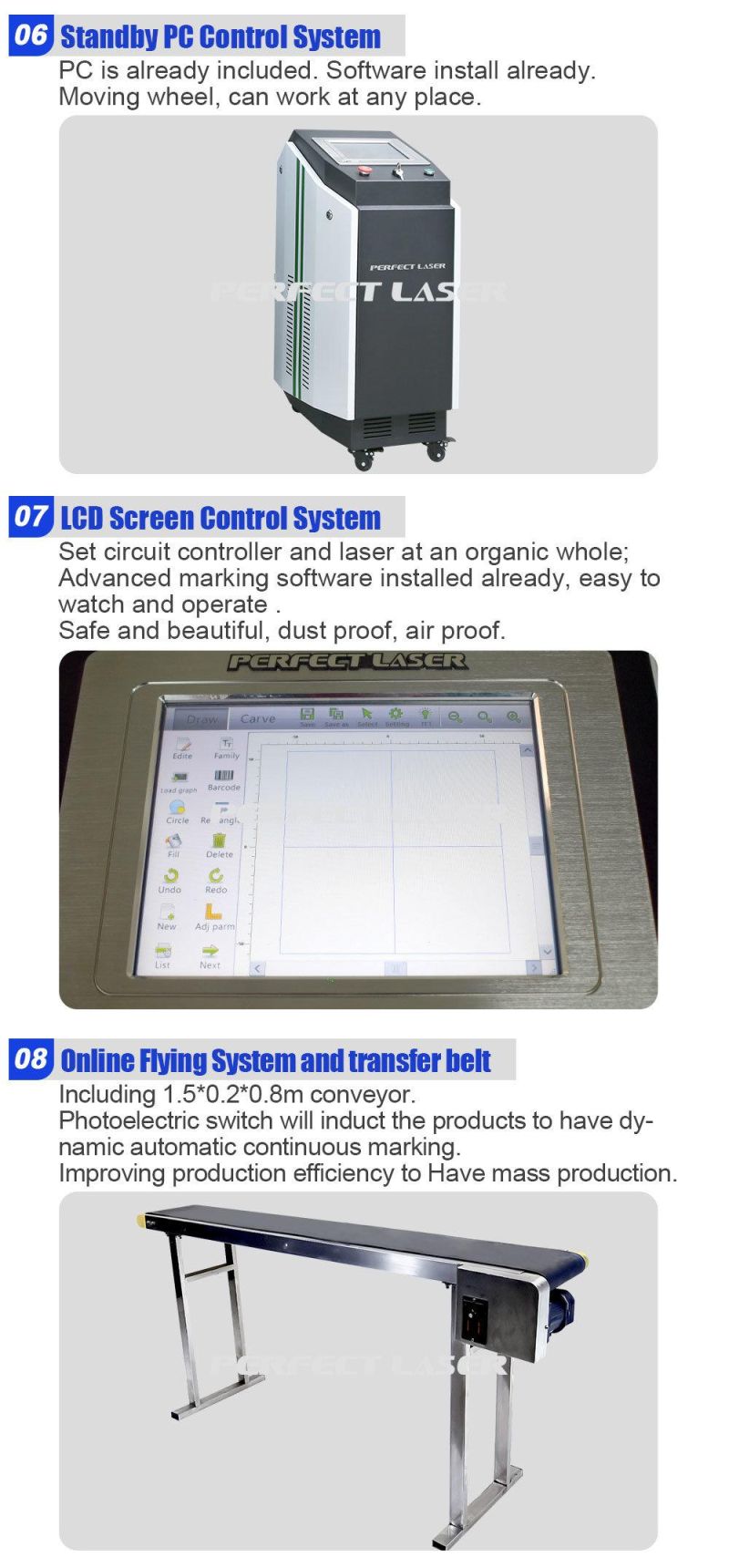 10W 30W 60W CO2 Laser Marking Machine for Plastic Bottle