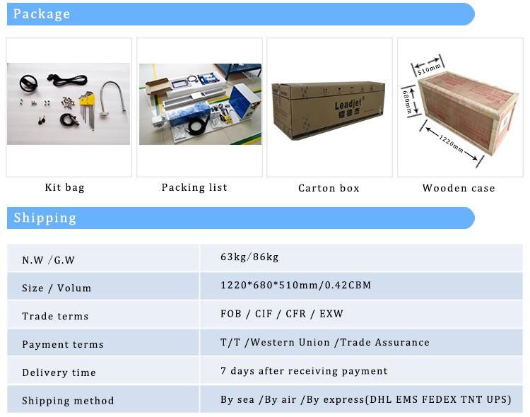 Industrial 40W/30W CO2 Laser Marking Batch Number Box Printing Machine