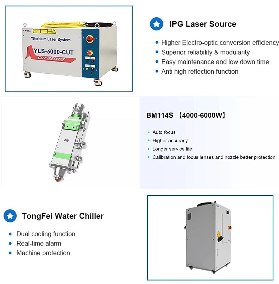High Power Autofocus Laser Head Enclosed Fiber Laser Cutting Machine