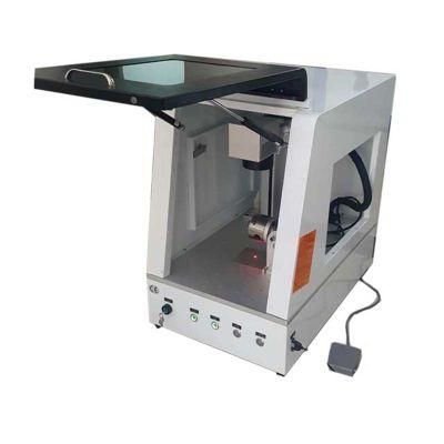 Mini Small Fully Close Shell Safety Rotary 20W 30W Max Raycus Metal Fiber Laser Marking Machine