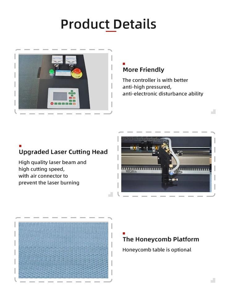 Acrylic Leather Glass Stone Wood Paper Card Laser Cutting Machine with Smoke Purification System