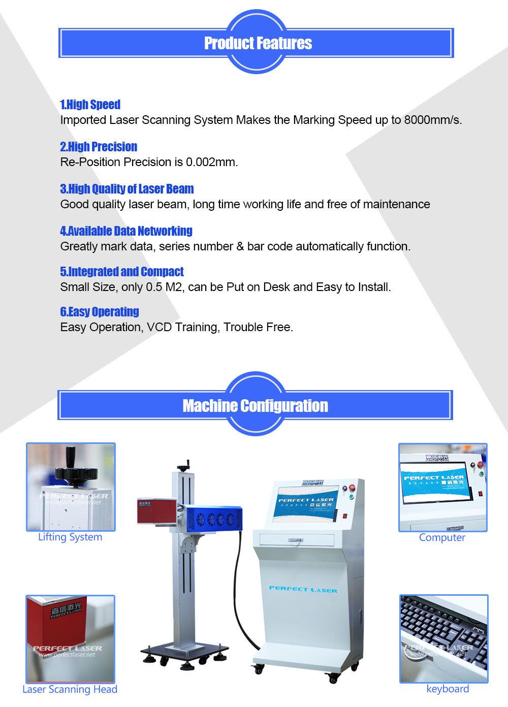 Perfect Laser Cable / Wood / Food Package / Water Bottle CO2 Laser Marking Machine