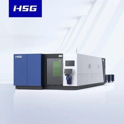 Hsg Ipg 12kw 20kw Fiber Laser Cutting Machine for High Power Cutting Stainless Steel 3000*1500mm Cutting Area Hsg Control System