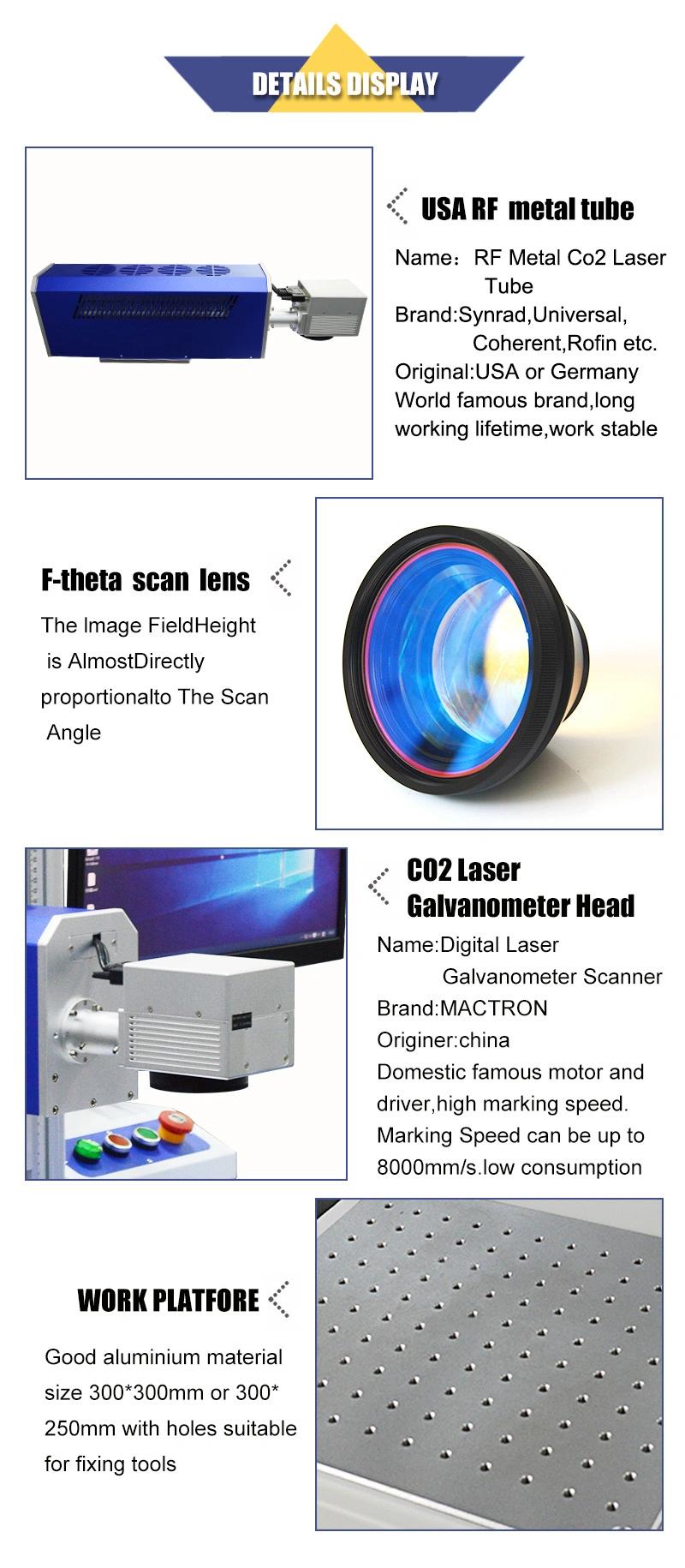 CO2 RF Laser Marking Machine for Plywood Button