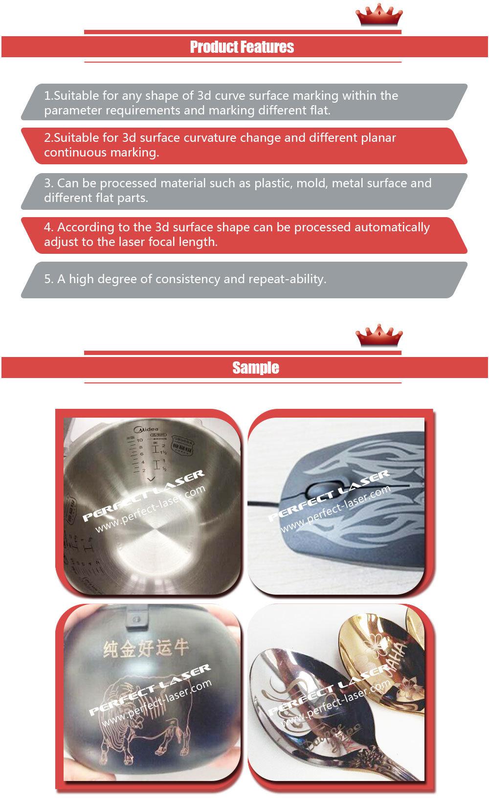 Factory Price 3D Curved Surface Engraving Fiber Laser Marker for Metal