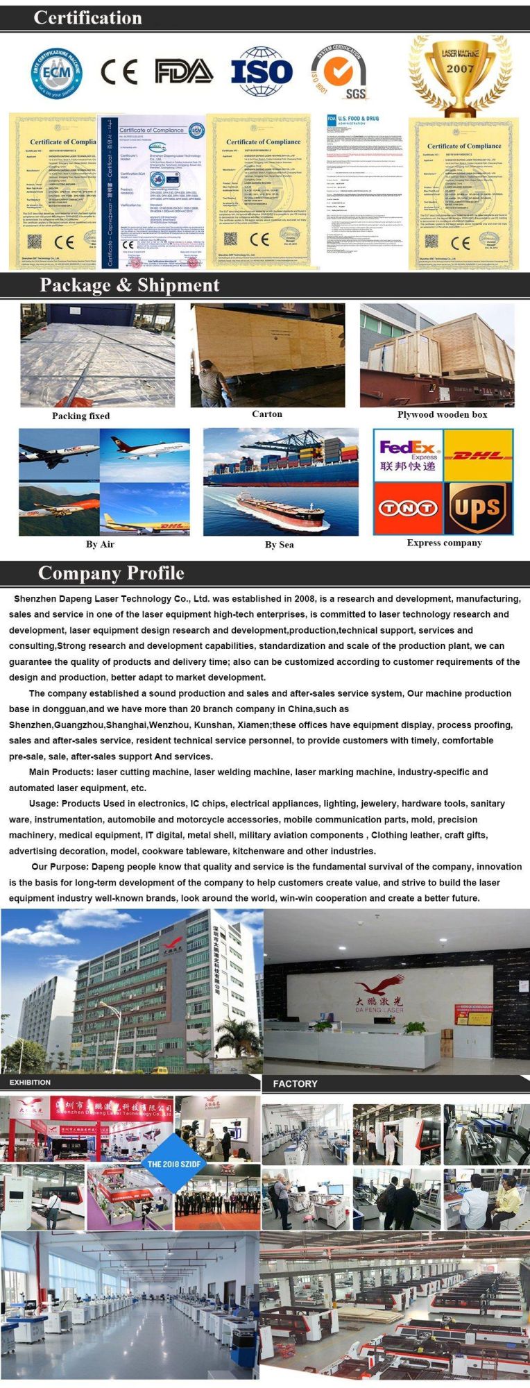 Dapeng Laser Portable Enclose Type 20W 30W Ce Fiber Laser Marking Machine Price
