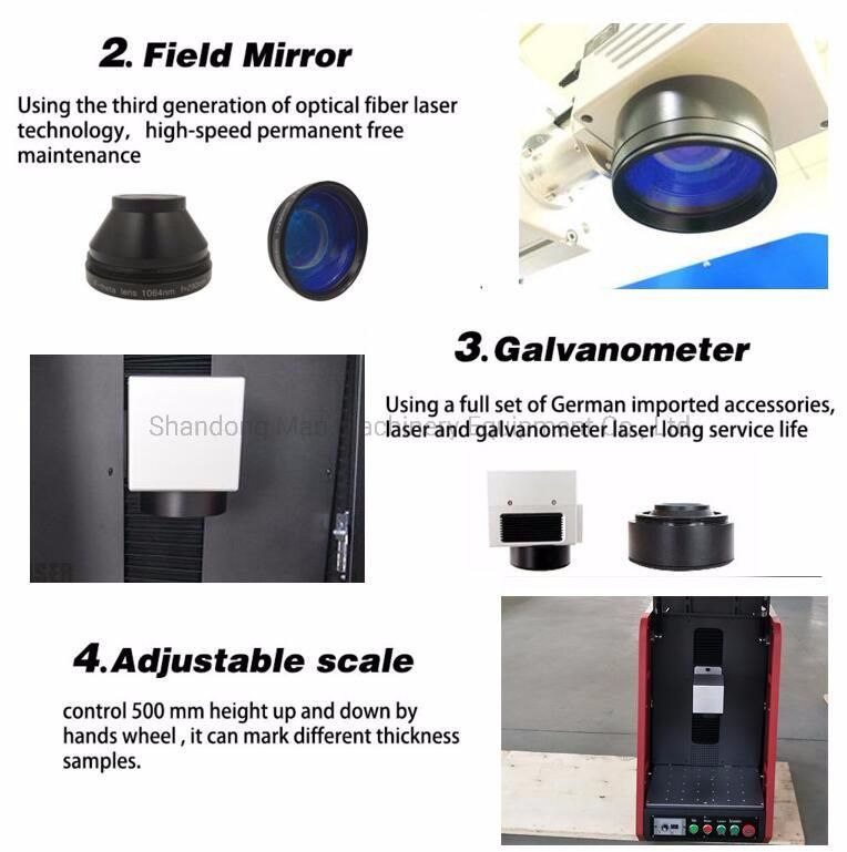 20/30/50W Air Cooling Mobile Laser Marking Machine for Metal