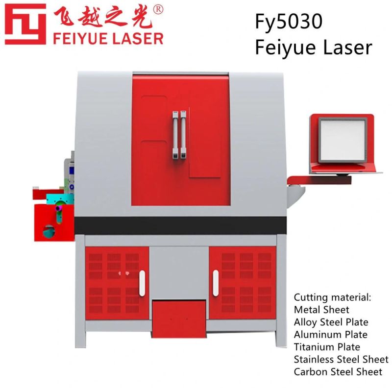 Fy5030 Feiyue Fiber Laser Cutting Machine Manufacturer Precision CNC Tube Cutting Machine CNC Tube Laser Sheet All in One Laser Tube Cutting Machine