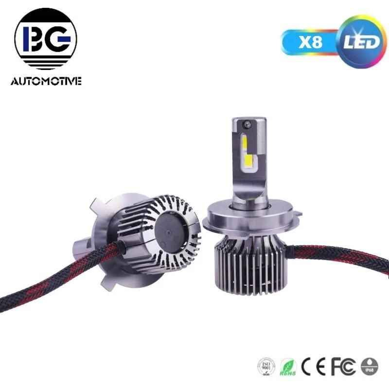 Factory Best Selling Auto Lighting X8 H1, H3, H4, H7, H8, H9, H10, H11, H16 (JP) , H16 (EU) , 9005, 9006, P13 Car LED Headlight