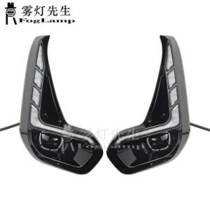 LED DRL Day Light for Toyota Hilux Revo 2020 2021 Daytime Running Light Fog Lamp Bezel with Dynamic Sequential Turn Signal
