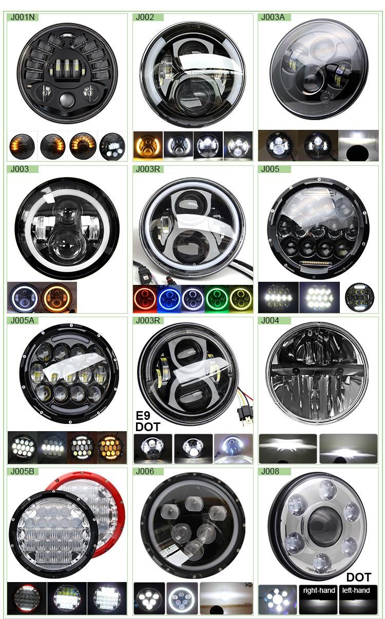 Turning Light DRL Round Amber 7 Inch Jeep LED Headlight, LED Front Head Lights for Car Jeep Wrangler Jk