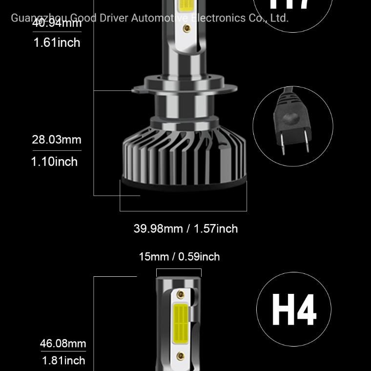 Decoder COB Cooling Fan H4 LED Car Light Bulb 9006 880 H7 LED Canbus H7 F2 LED Headlights