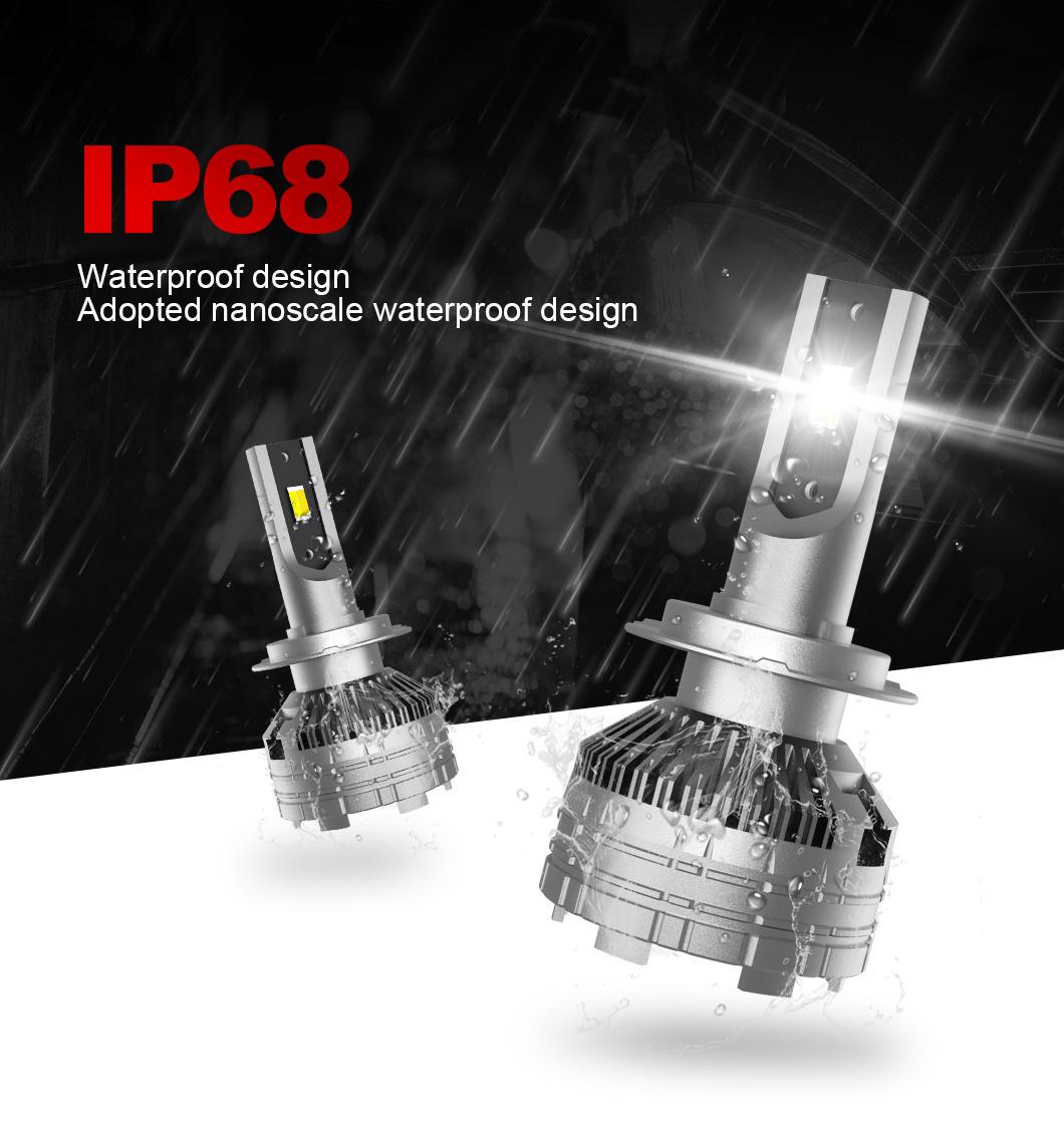 12V 6000K IP68 Smart Yellow and White Color H1 H3 H4 H7 Car LED Headlight