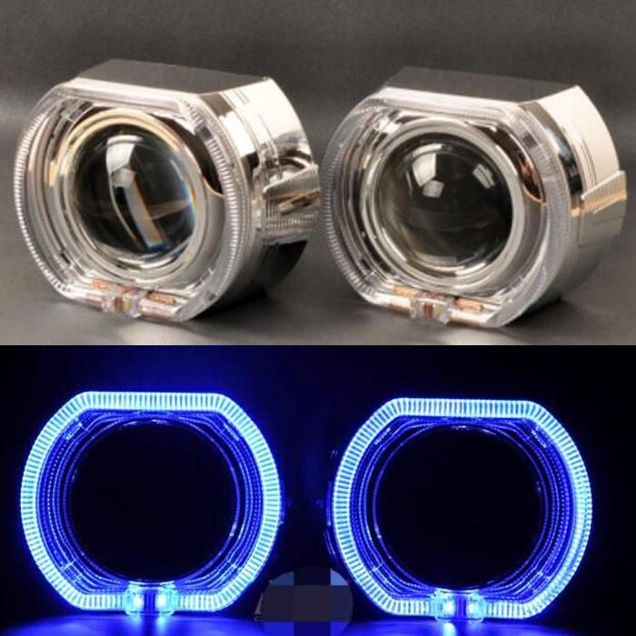 Bixenon Projector Lens Shrouds Mask Cover for 3.0inch 2.5 Inch H1 H4 H7 H4 Lens with Angel Eyes LED Halo Ring for BMW