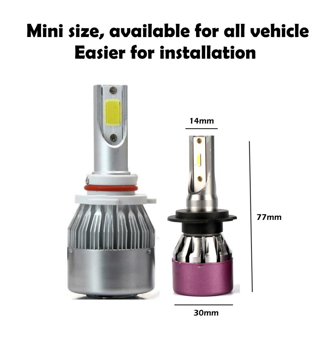 H4 Hi/Lo Beam LED Mini Car Headlight Bulbs Automobile Lamp 6000K 8000lm Fan LED Headlight