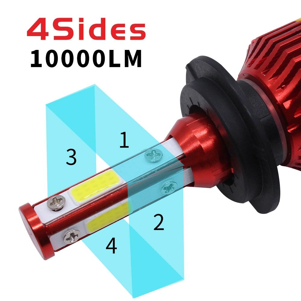 K7 50W 10000lm 4sides COB Chips LED Bulbs H7 H4 9007 LED Light Headlamp for Car