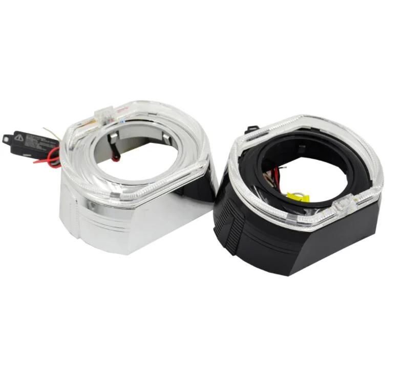 LED Angel Eyes Halo Ring Bixenon Projector Lens Shrouds Mask Cover