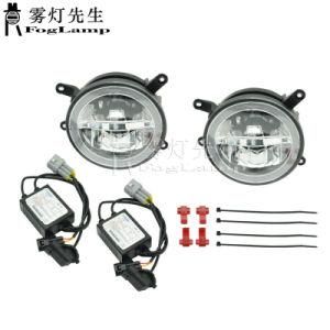 2PCS LED Fog Driving Light Assy for 2005-2009 Ford Mustang Gt Center Hood Grille Halo Ring DRL Daytime Running Lamp