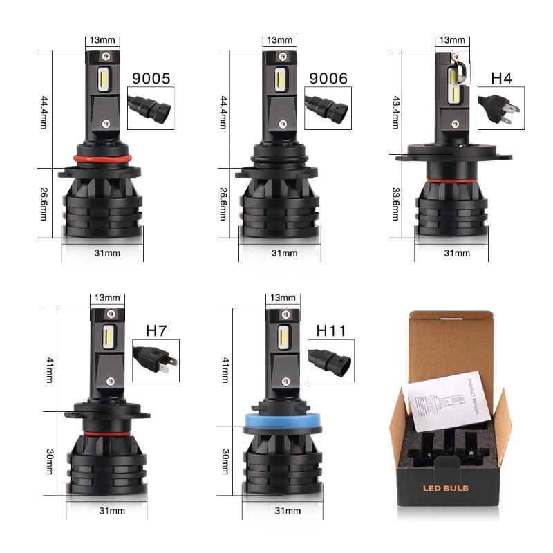 Car H1 H3 H4 H7 H11 9004 9007 H15 H7 Headlight LED