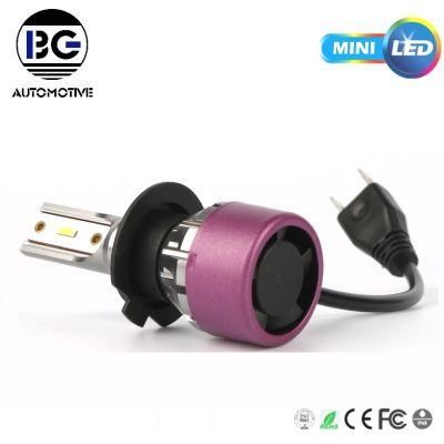 LED Super Bright Fan LED 6000lm Mini H3 H4 Car LED Headlight