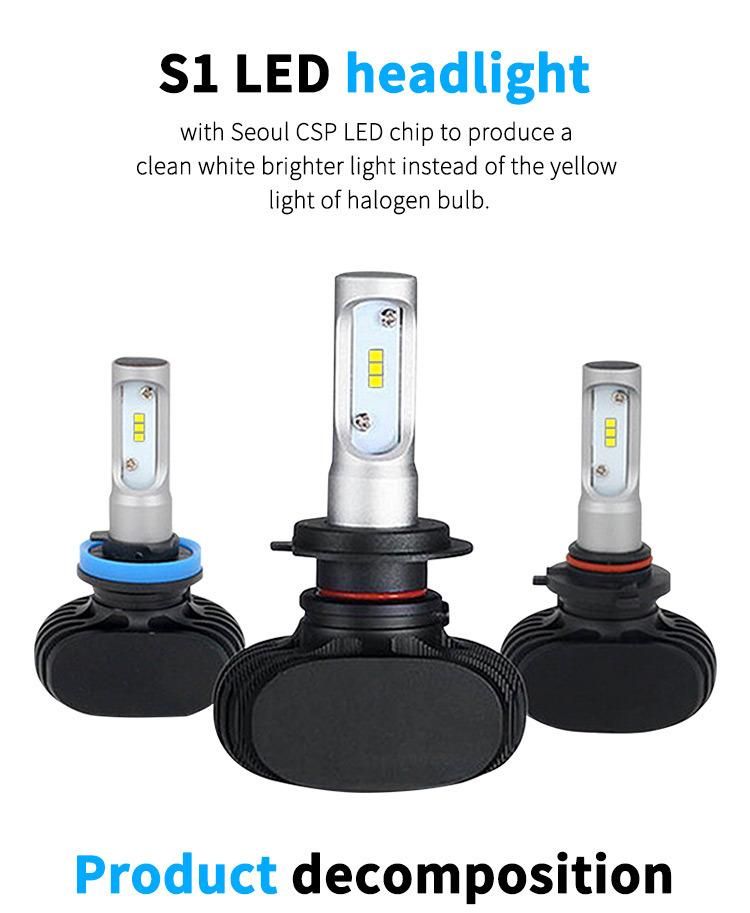 H4 H/L LED Headlight 8000lm LED Light with LED Driving Light and HID Ballasts