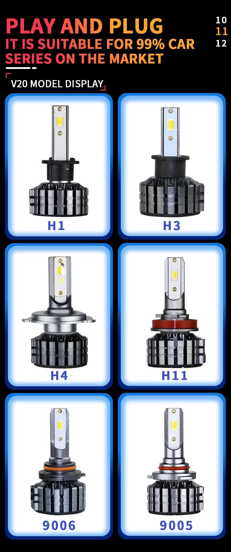 LED Headlight Factory 60W 8500lm Speaker LED Headlights