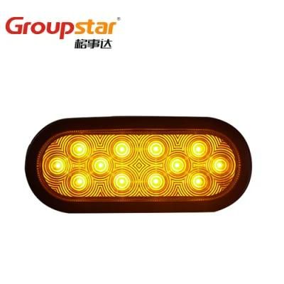 Good Supplier DOT SAE Approval UV PC 6&quot; Oval 24V 12V Stop Lamp LED Light for Truck and Trailer
