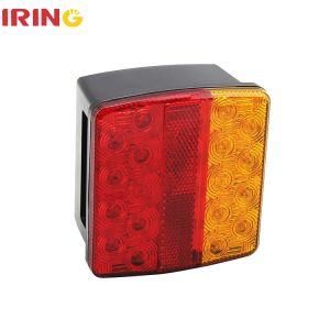LED High Base Multifuction Boat Trailer Tail Lights with Number Plate E4 (LTL1062RNP-H)