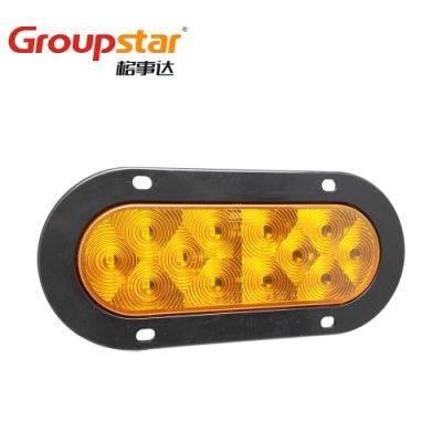 Bus Tail Lights DOT 24V 12V 6 Inch Oval LED Rear Stop Taillights Trailer Truck Signal Lights