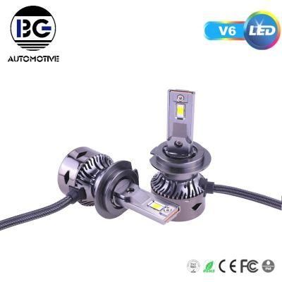 V6 LED Headlight Fan 12V High Low Beam H1 H3 H4 H7 9005 9006 Headlamp LED COB Chip