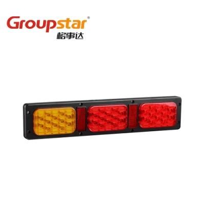 LED Car Lights Manufacturer Adr E4 UV PC Rectangle 10-30V LED Stop Turn Reverse Tail Jumbo Trailer Combination Lamp Truck Rear Light