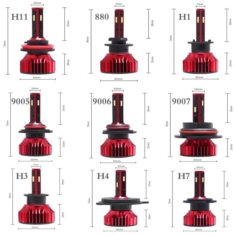 Best LED Headlight H1h3h4h7 Auto Parts 9005 9006 6500K LED Car Bulb