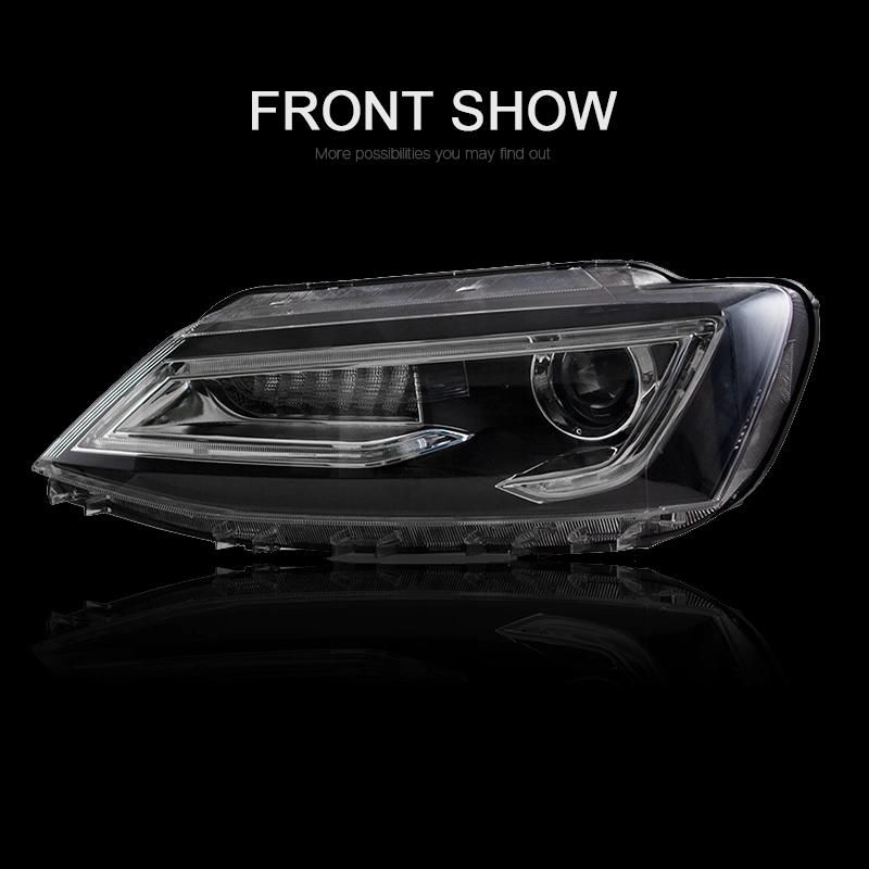 for VW/Volkswagen Jetta 2011/2012/2013/2014 Car Headlight Assembly W/ LED DRL Turn Signal Demon Eyes Projector Lens