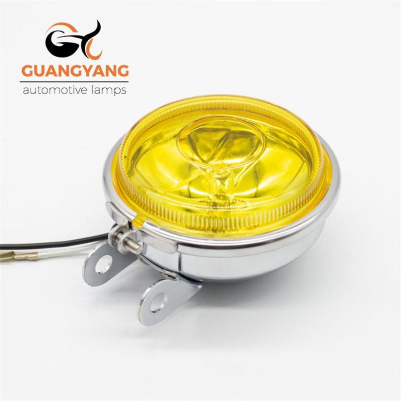 3 Inch Yellow Fog Light Round Sealed Beam with Halogen Bulb H3 Warm White Auto Headlamp