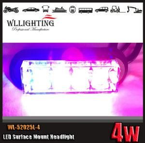 Red Blue Surface Mount Tri-4 LED Grill Lighthead