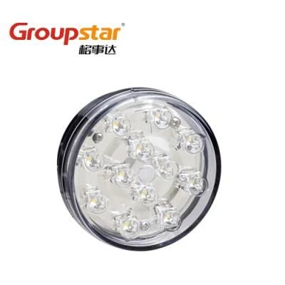 12V Red Amber White Round Bus Trailer Truck LED Signal Rear Lights Tail Lamp