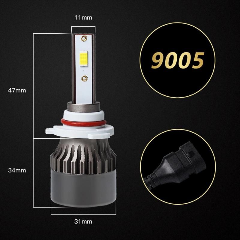 2PCS 6000K H7 LED H4 H1 H8 Hb4 H11 H3 Hb3 LED Canbus 9005 9006 H13 H9 9004 9007 Car Headlight Bulbs 72W 8000lm 12V LED Light