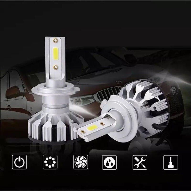 Fast Shipping F2 COB Chip H1 H3 H4 H7 LED Car Bulb H11h13 Car LED Light Headlamp 9005 9006 Auto Lamp 8000K Car LED Headlamp
