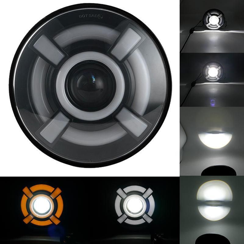 7 Inch 60W Round LED Headlight with Halo DRL Turn Signal for Jeep Wrangler Harley Davison Motorcycle
