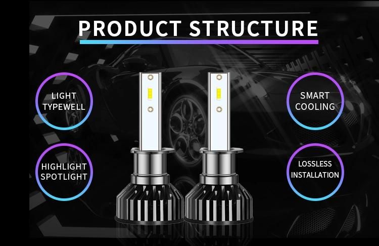 Minif2 Car Accessories Headlight Kits Automotive Auto Car 4500lumen Hb3 9006 H4 Coopper LED Headligh Bulb H11