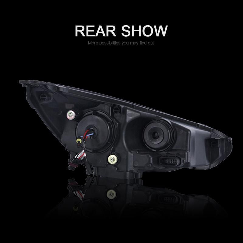 for Ford Focus 2015/2016/2017 Car Headlight Assembly LED Demon Eyes DRL Turn Signal Xenon HID Projector Lens