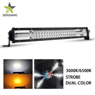2019 New 42 52 32 Inch 22&quot; 24 Volt Car CREE Curved Amber Strobe Flashing Dual Color 12D 4X4 Offroad LED Light Bar